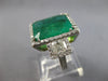 EXTRA LARGE 12.27CT DIAMOND & AAA EMERALD 18KT WHITE GOLD CUSHION & ROUND RING
