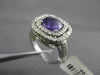 ESTATE LARGE 2.80CT DIAMOND & AAA AMETHYST 14KT WHITE GOLD DOUBLE 3D HALO RING