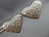 ESTATE 1.70CT DIAMOND 14KT WHITE GOLD 3D PAVE HEART SHAPE LOVE EARRINGS #21492