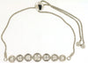 0.50CT DIAMOND 14KT WHITE GOLD BEZEL 7 STONE GRADUATING ADJUSTABLE LOVE BRACELET