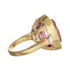 EXTRA LARGE 40.07CT DIAMOND & AAA KUNZITE 18KT YELLOW GOLD BEZEL ENGAGEMENT RING