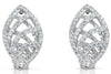 ESTATE .78CT DIAMOND 14KT WHITE GOLD 3D LEAF CRISS CROSS FUN HANGING EARRINGS