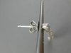 ESTATE .78CT ROUND & MARQUISE DIAMOND 18KT WHITE GOLD HALO HANGING EARRINGS VVS