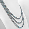 EXTRA LARGE 121.19CT AAA AQUAMARINE 14K WHITE GOLD OVAL & BAGUETTE LOVE NECKLACE