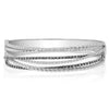 WIDE 4.51CT WHITE & BLACK DIAMOND 18KT WHITE GOLD MULTI ROW CRISS CROSS BRACELET