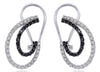 .70CT WHITE & BLACK DIAMOND 14KT WHITE GOLD 3D DOUBLE TEAR DROP HANGING EARRINGS
