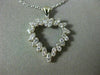 ESTATE .38CT DIAMOND 14KT WHITE GOLD 3D CLASSIC LOVE OPEN HEART PENDANT #18007