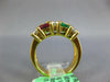 WIDE 2.91CT DIAMOND & AAA RUBY & SAPPHIRE & EMERALD 18KT YELLOW GOLD 3D FUN RING