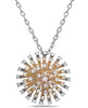 ESTATE .64CT DIAMOND 18KT 2 TONE GOLD 3D CLASSIC SUNBURST FUN FLOATING PENDANT