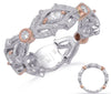 .48CT DIAMOND 14KT WHITE & ROSE GOLD 3D ROUND & MARQUISE SHAPE ANNIVERSARY RING