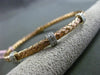 ESTATE .30CT DIAMOND 14KT WHITE & ROSE GOLD WOVEN 6mm FLEXIBLE BANGLE BRACELET