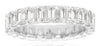 LARGE 4.40CT DIAMOND 14K WHITE GOLD 3D EMERALD CUT SHARED PRONG ANNIVERSARY RING