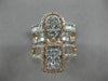 ESTATE LARGE 1.62CT ROUND & BAGUETTE DIAMOND 14KT YELLOW GOLD MULTI ROW FUN RING