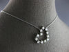 ESTATE 1.66CT DIAMOND 14KT WHITE GOLD 3D CLASSIC OPEN HEART FUN LOVE NECKLACE