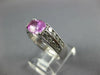 ESTATE 2.57CT DIAMOND & AAA PINK SAPPHIRE 18K WHITE GOLD SIDEWAY ENGAGEMENT RING