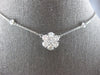 ESTATE LARGE 2.16CT DIAMOND 14K WHITE GOLD 3D FLOWER BY THE YARD NECKLACE #27937