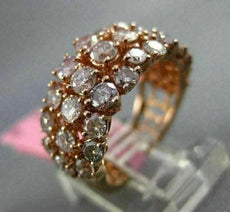 ESTATE WIDE 2.85CT ROUND DIAMOND 18K ROSE GOLD 3D 3 ROW WEDDING ANNIVERSARY RING