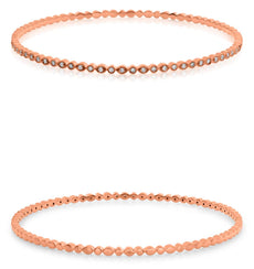 .34CT DIAMOND 14K ROSE GOLD 3D ROUND FILIGREE SEMI ETERNITY CUFF BANGLE BRACELET