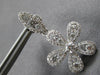 ESTATE LARGE 1.69CT DIAMOND 18KT WHITE GOLD 3D FLOWER LEAF FUN HANGING EARRINGS