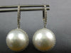 .67CT DIAMOND & SOUTH SEA PEARL 18KT WHITE GOLD HALO LEVERBACK HANGING EARRINGS