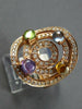 EXTRA LARGE 2.64CT DIAMOND & AAA MULTI GEM 14K ROSE GOLD MULTI CIRCULAR FUN RING