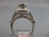 LARGE 1.16CT DIAMOND 18K WHITE GOLD 3D ROUND & BAGUETTE FILIGREE ENGAGEMENT RING