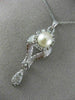 ANTIQUE .50CT OLD MINE DIAMOND AAA SOUTH SEA PEARL 14K WHITE GOLD PENDANT #21893