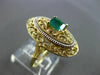 ANTIQUE LARGE .70CT AAA EMERALD 14K TWO TONE GOLD FILIGREE SOLITAIRE RING #20251