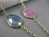 ANTIQUE 36.0CT EXTRA FACET MULTI COLOR SAPPHIRE 14KT YELLOW GOLD LARIAT NECKLACE