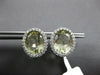 7.20CT DIAMOND & AAA GREEN AMETHYST 14KT WHITE GOLD OVAL HALO CLIP ON EARRINGS