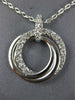 ESTATE .55CT DIAMOND 18KT WHITE GOLD CIRCLE OF LIFE INTERTWINING TRINITY PENDANT