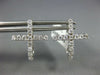 ESTATE .54CT DIAMOND 18KT WHITE GOLD CLASSIC CROSS HUGGIE HOOP HANGING EARRINGS