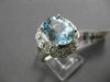 ANTIQUE LARGE 3.77CTW DIAMOND & AAA AQUAMARINE 14KT WHITE GOLD COCKTAIL RING