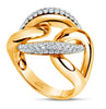 ESTATE .50CT DIAMOND 18KT WHITE & YELLOW GOLD 3D CLASSIC LOVE KNOT FUN RING