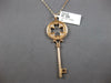 .09CT DIAMOND 14KT ROSE GOLD 3D ETOILE 4 LEAF CLOVER KEY TO YOUR HEART PENDANT