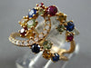 WIDE 1.59CT DIAMOND & AAA MULTI COLOR SAPPHIRE 18KT ROSE GOLD LOVE KNOT FUN RING