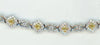 4.87CT WHITE & FANCY YELLOW DIAMOND 18KT 2 TONE GOLD 3D CUSHION & ROUND BRACELET