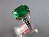 EXTRA LARGE 6.88CT DIAMOND & AAA EMERALD 18K 2 TONE GOLD 3 STONE ENGAGEMENT RING