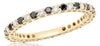 ESTATE .82CT WHITE & BLACK DIAMOND 14K YELLOW GOLD SHARED PRONG ANNIVERSARY RING