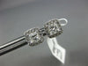 ESTATE 1.03CT DIAMOND 14KT WHITE GOLD CLASSIC CUSHION & ROUND HALO STUD EARRINGS