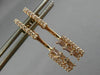 ESTATE .31CT ROUND & BAGUETTE DIAMOND 14KT ROSE GOLD ELONGATED HANGING EARRINGS