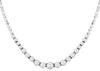 ESTATE 1.0CT DIAMOND 14K WHITE GOLD CLASSIC ROUND GRADUATING FUN TENNIS NECKLACE