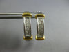 .50CT DIAMOND 14KT 2 TONE GOLD PRINCESS INVISIBLE HUGGIE OVAL HANGING EARRINGS