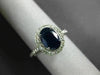 ESTATE 1.90CT DIAMOND & AAA OVAL SAPPHIRE 14K WHITE GOLD 3D HALO ENGAGEMENT RING