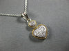 ESTATE .20CT DIAMOND 18KT 2 TONE GOLD DOUBLE HEART LOVE FLOATING PENDANT #27669