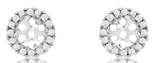ESTATE .13CT DIAMOND 14KT WHITE GOLD 3D CLASSIC ROUND EARRING JACKETS