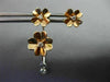 ESTATE .27CT DIAMOND 18KT WHITE & ROSE GOLD 3D FLOWER SOLITAIRE HANGING EARRINGS