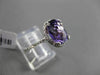 ESTATE 2.81CT DIAMOND & AAA AMETHYST 14K WHITE GOLD 3D OVAL HALO ENGAGEMENT RING