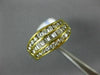ESTATE WIDE .90CT DIAMOND 18KT YELLOW GOLD 3D CLASSIC THREE ROW ANNIVERSARY RING