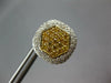 LARGE 1.74CT WHITE & CANARY DIAMOND 18KT YELLOW GOLD 3D HEXAGON CLIP ON EARRINGS